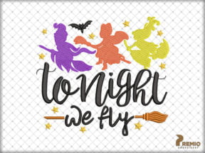 Tonight We Fly Hocus Pocus Embroidery Designs by Premio Embroidery