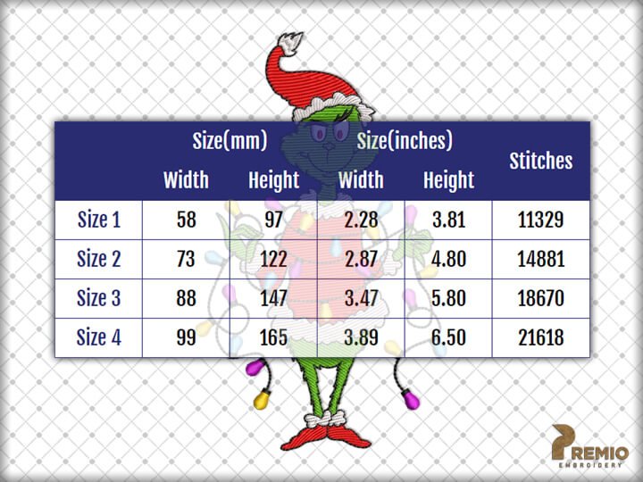 Grinch Stealing Light Embroidery Design by Premio Embroidery