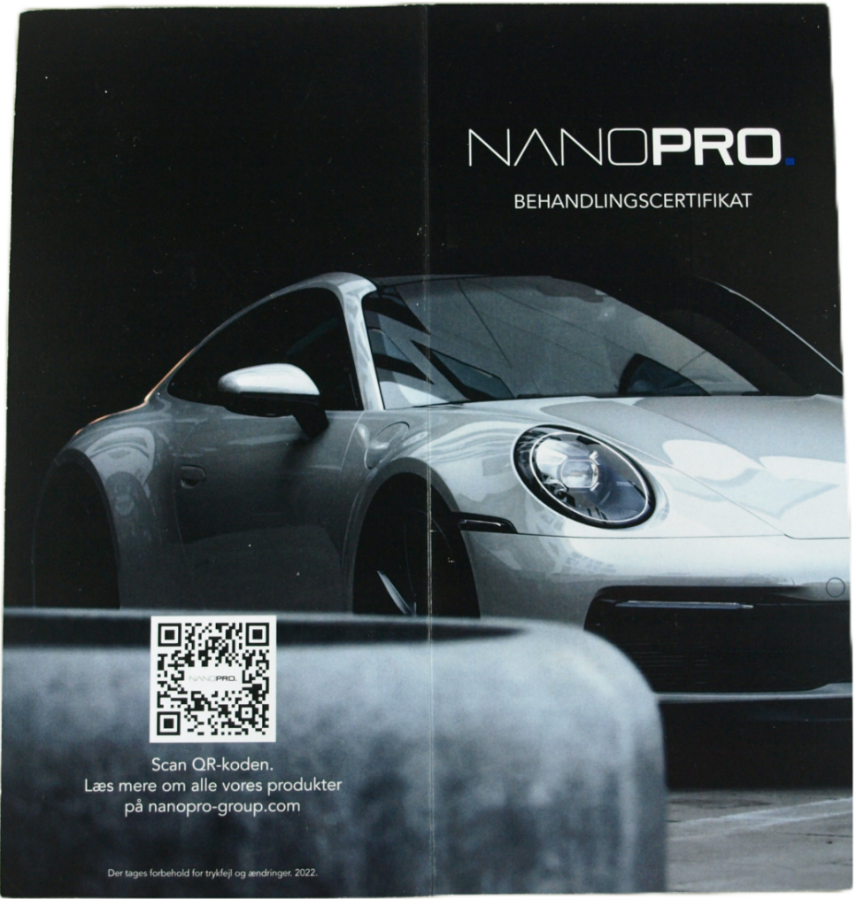 Nanopro behandlingscertifikat