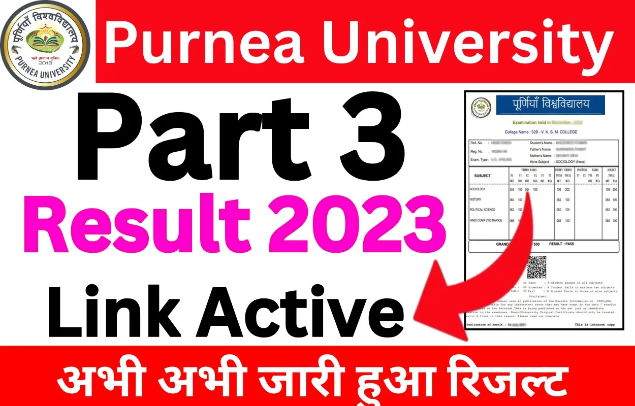 Purnea University Part 3 Result 2020-23