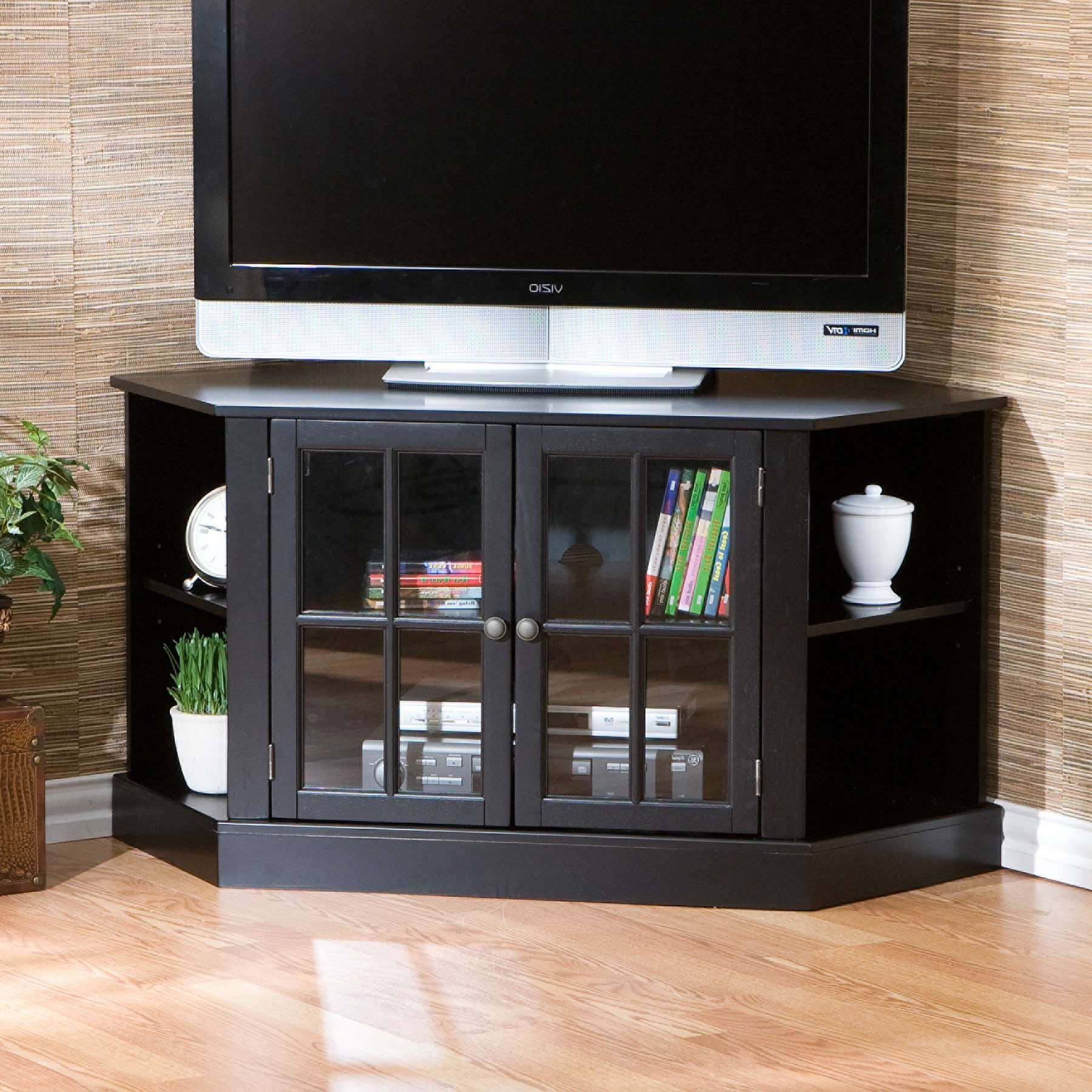 Featured Photo of Black Wood Corner Tv Stands