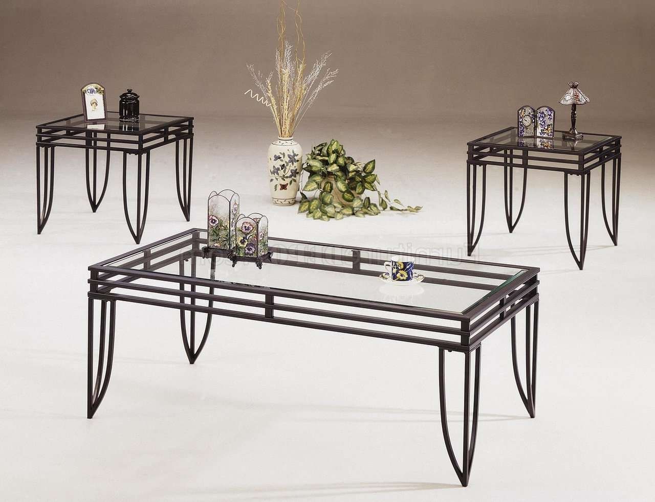 Featured Photo of Glass And Black Metal Coffee Table