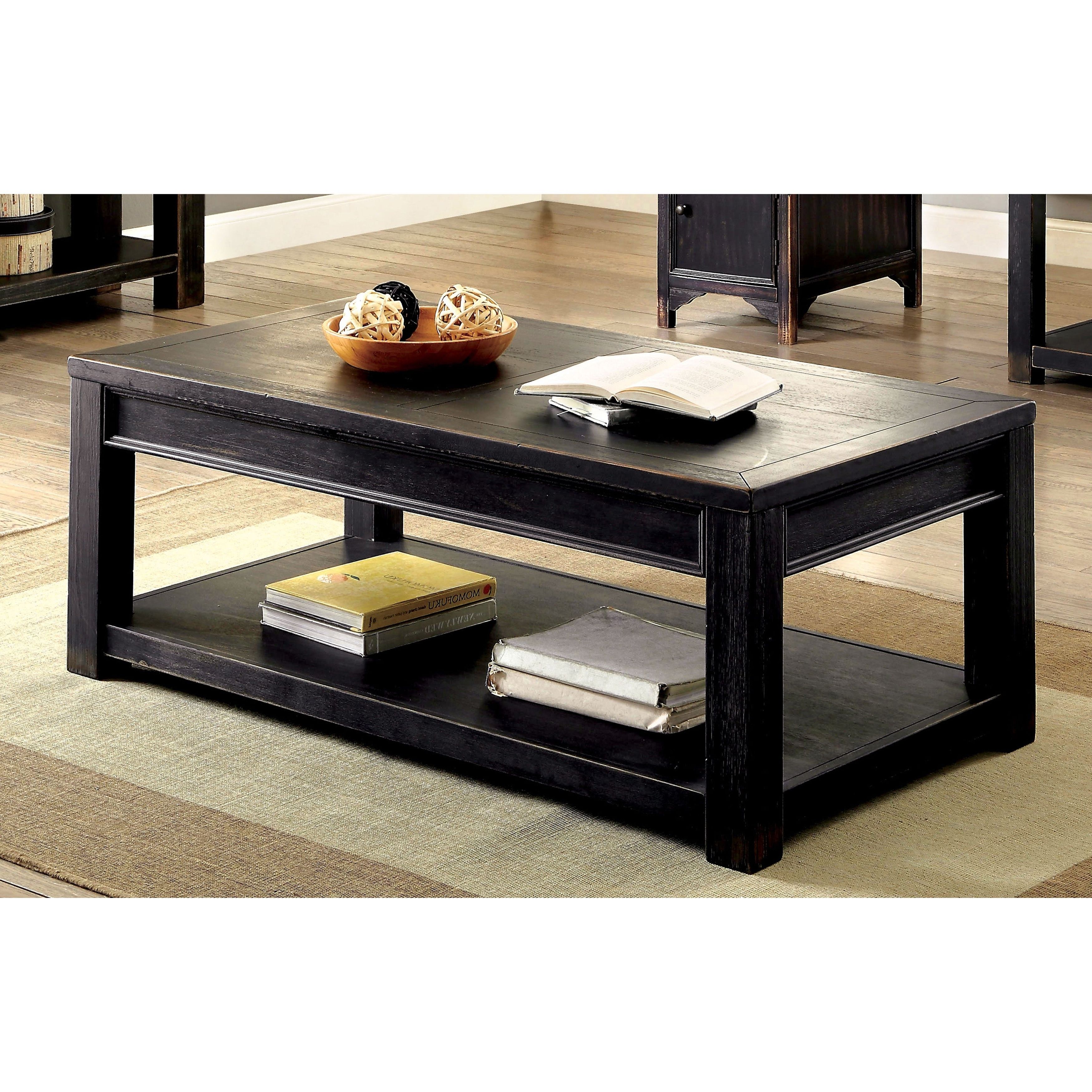 Featured Photo of Cosbin Rustic Bold Antique Black Coffee Tables