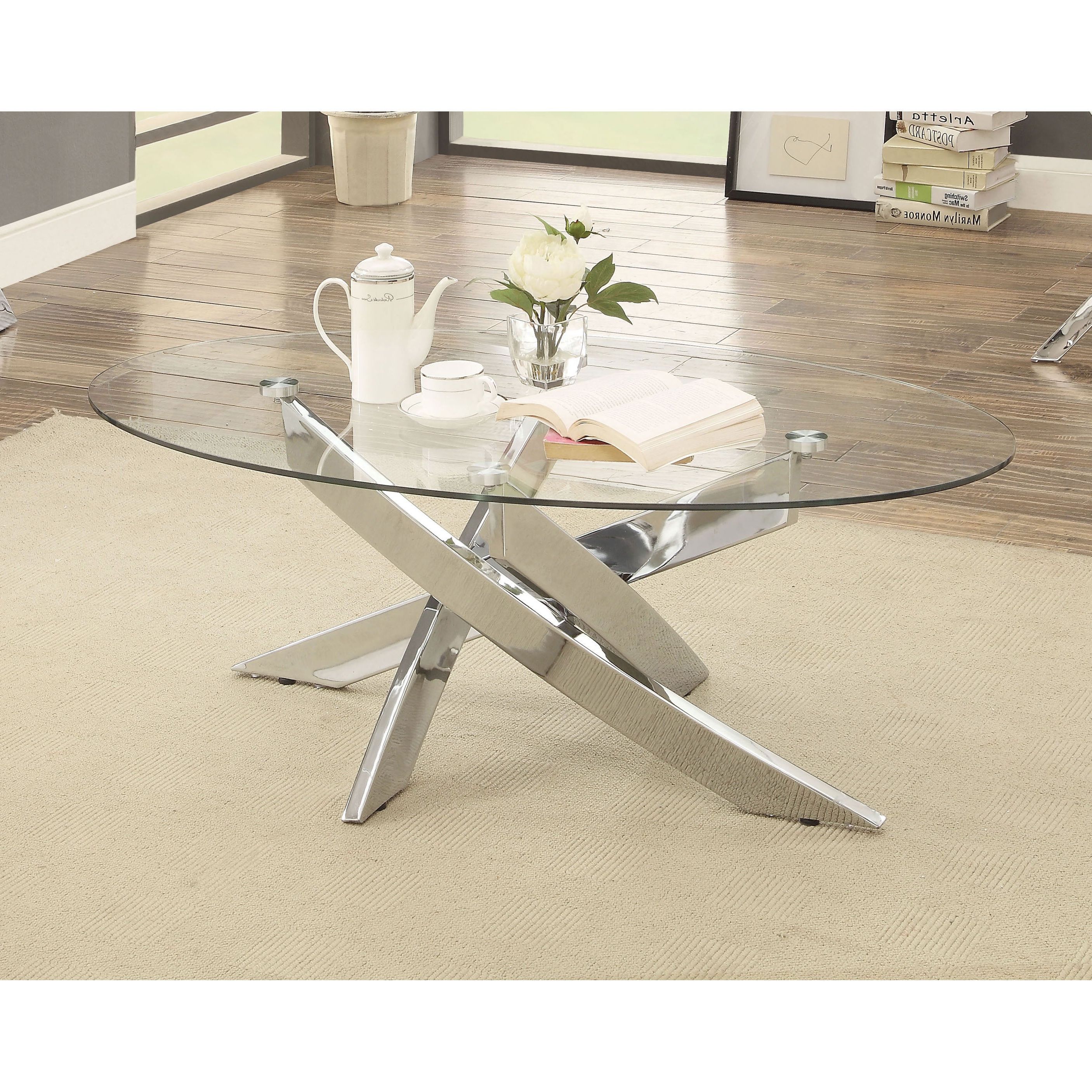 Featured Photo of Propel Modern Chrome Oval Coffee Tables