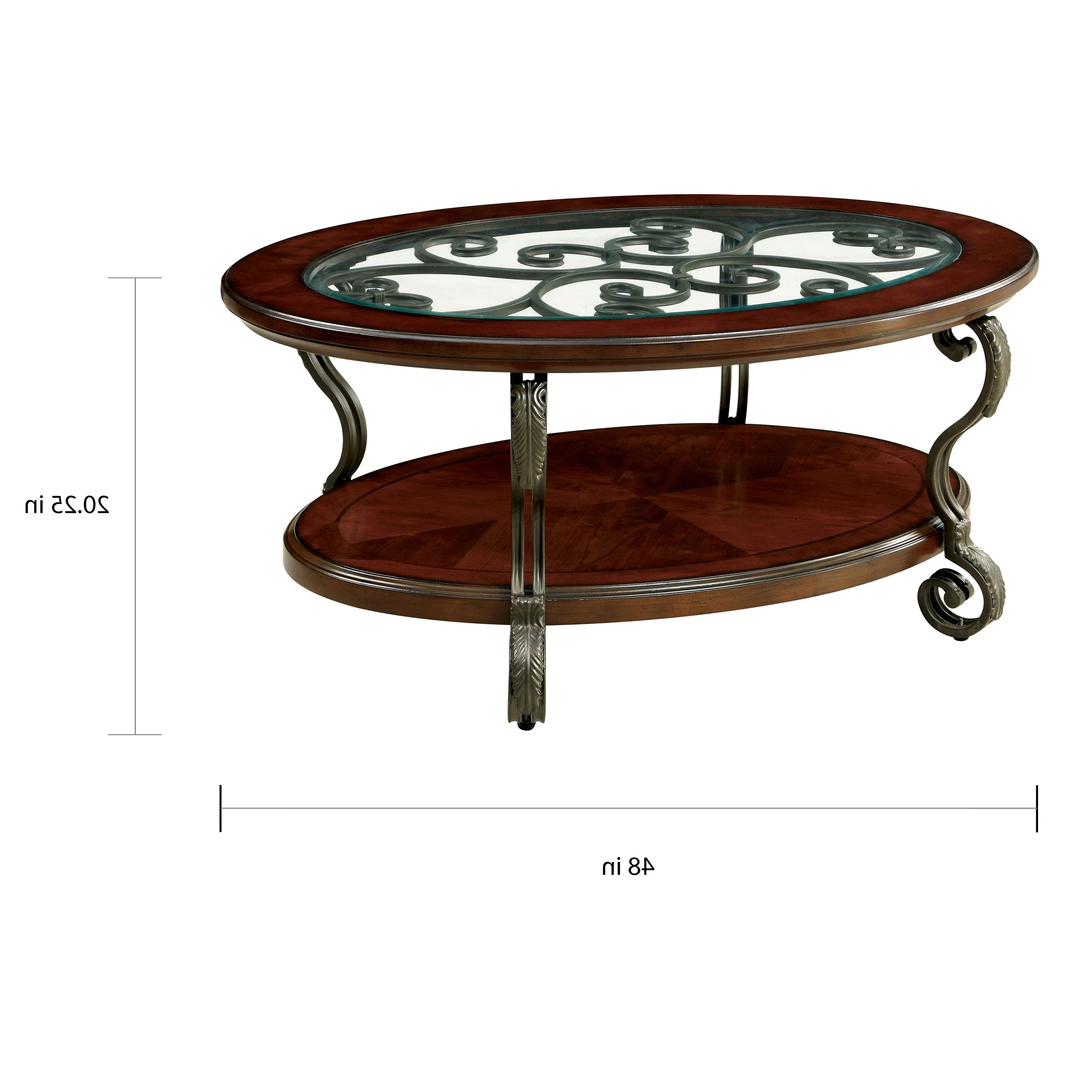 Featured Photo of Cohler Traditional Brown Cherry Oval Coffee Tables
