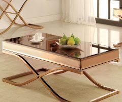 Furniture of America Orelia Brass Luxury Copper Metal Coffee Tables