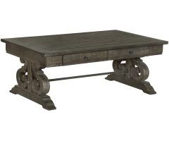 Bellamy Traditional Weathered Peppercorn Storage Coffee Tables