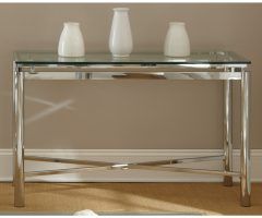 Strick & Bolton Jules Chrome and Glass Coffee Tables