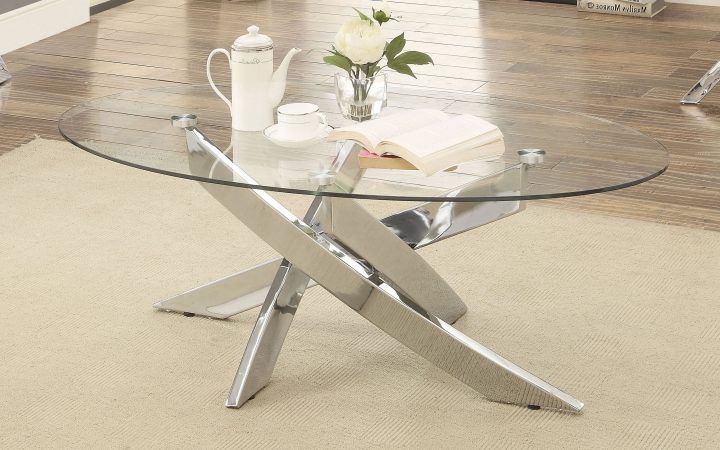 Propel Modern Chrome Oval Coffee Tables
