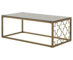 The Curated Nomad Quatrefoil Goldtone Metal and Glass Coffee Tables