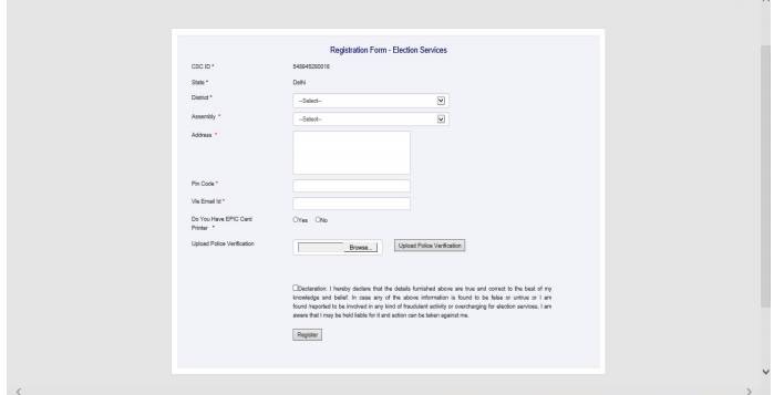 csc voter id card registration form