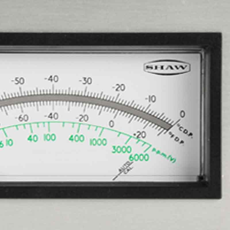 SHAW SDA inline dewpoint hygrometer with large, easy to read display and selectable engineering units.