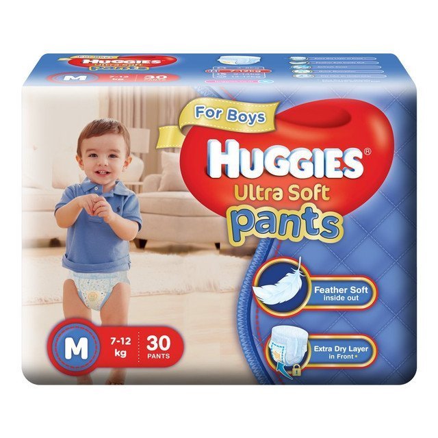 Offer on Huggies Ultra Soft Pants Diapers for Boys, Medium (Pack of 30)