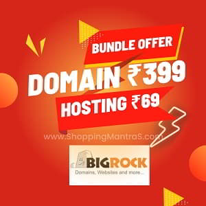 BigRock Bundle Offer Domain at Rs 399 + Rs 69 Hosting