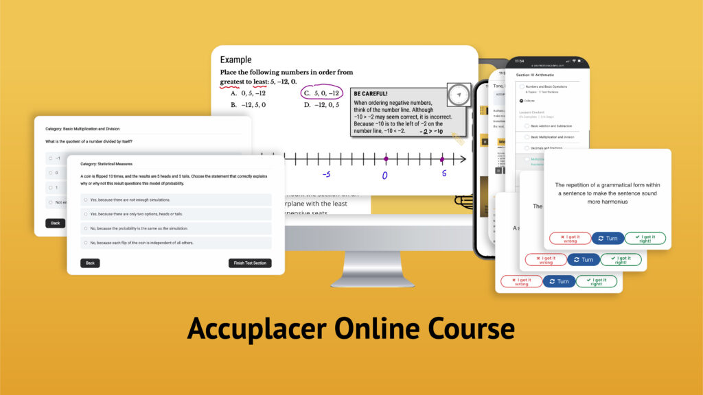 Accuplacer Online Course No Button