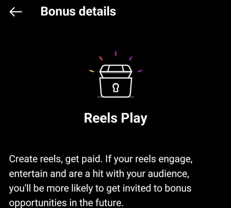 Instagram Reels Play Bonus
