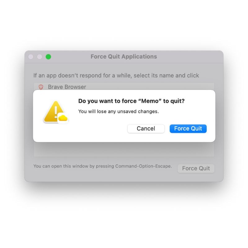 Force Quit apps on Mac