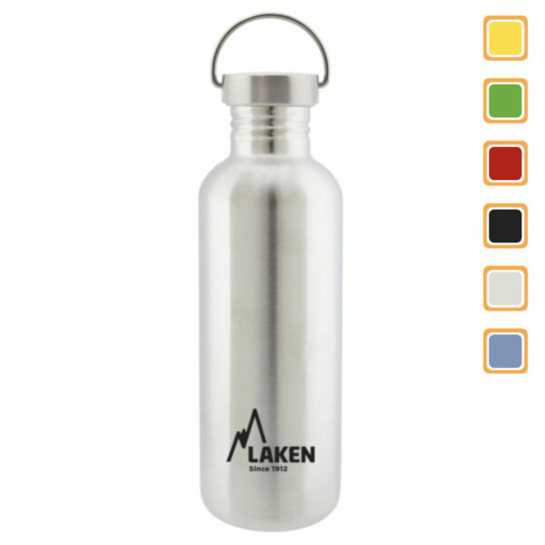 Botella de acero inoxidable LAKEN basic steel 1 litro.