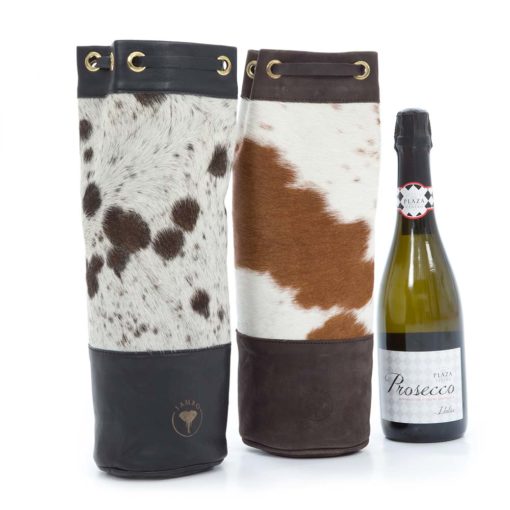 These handmade Cowhide Wine Coolers are the perfect present for those who love the outdoors