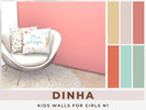Sims 4 — Kids Walls for Girls N1 by dinha19832 — Kids walls for your sims kids - 6 Swatches For more please check my blog