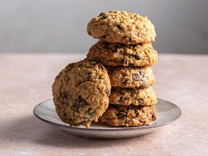 Oatmeal Chocolate Chip Cookies on a plate 