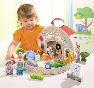 haba large playset at the zoo 7633 with child