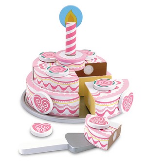 Melissa & Doug Triple Layer Party Cake wooden play food 001