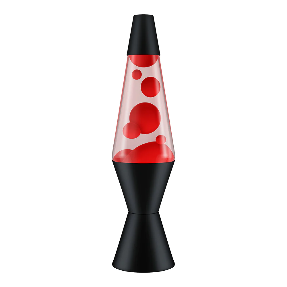 black and red/clear lava lamp