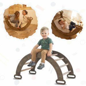 Climbing Arch & Rocker Balance – Montessori Climbers for Kids 1-7 y.o. – Chocolate