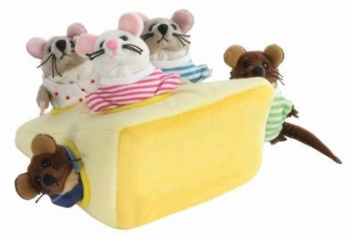 hideaway mice in cheese puppets
