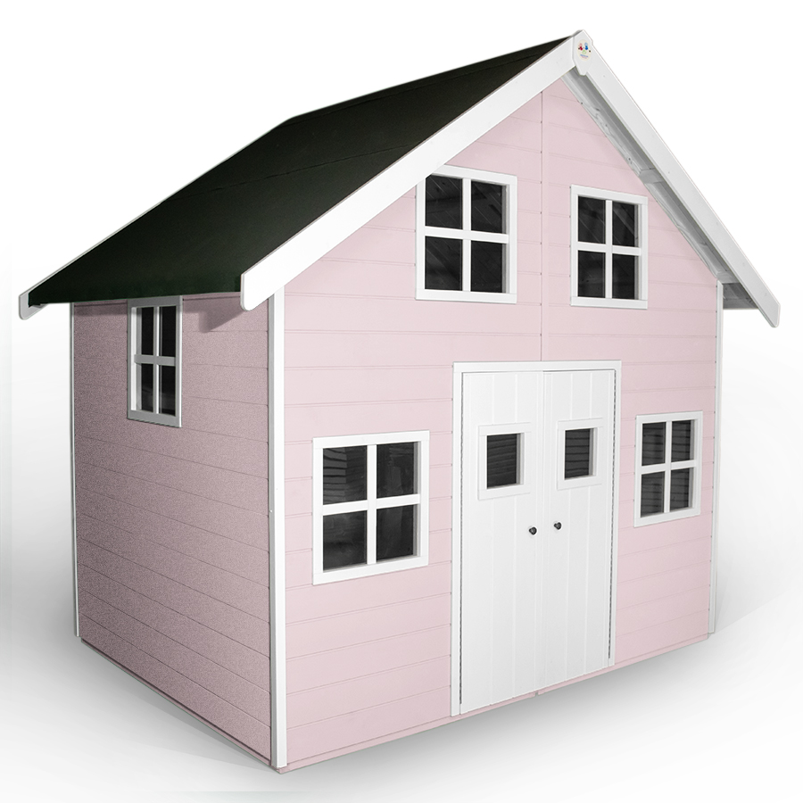 Phoenix wooden painted Playhouse by Little Rascals in flamingo pink