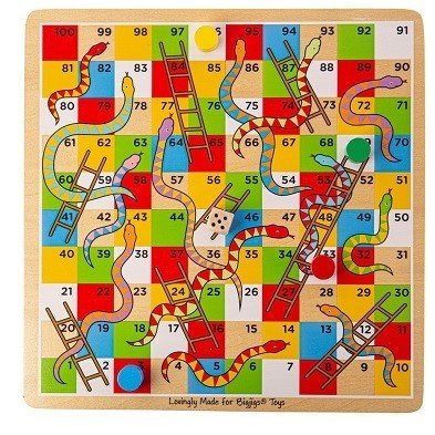 traditional snakes and ladders family board game