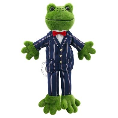 Dressed frog puppet