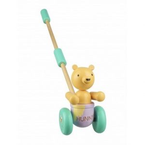 classic pooh push along wooden toy by orangetree toys
