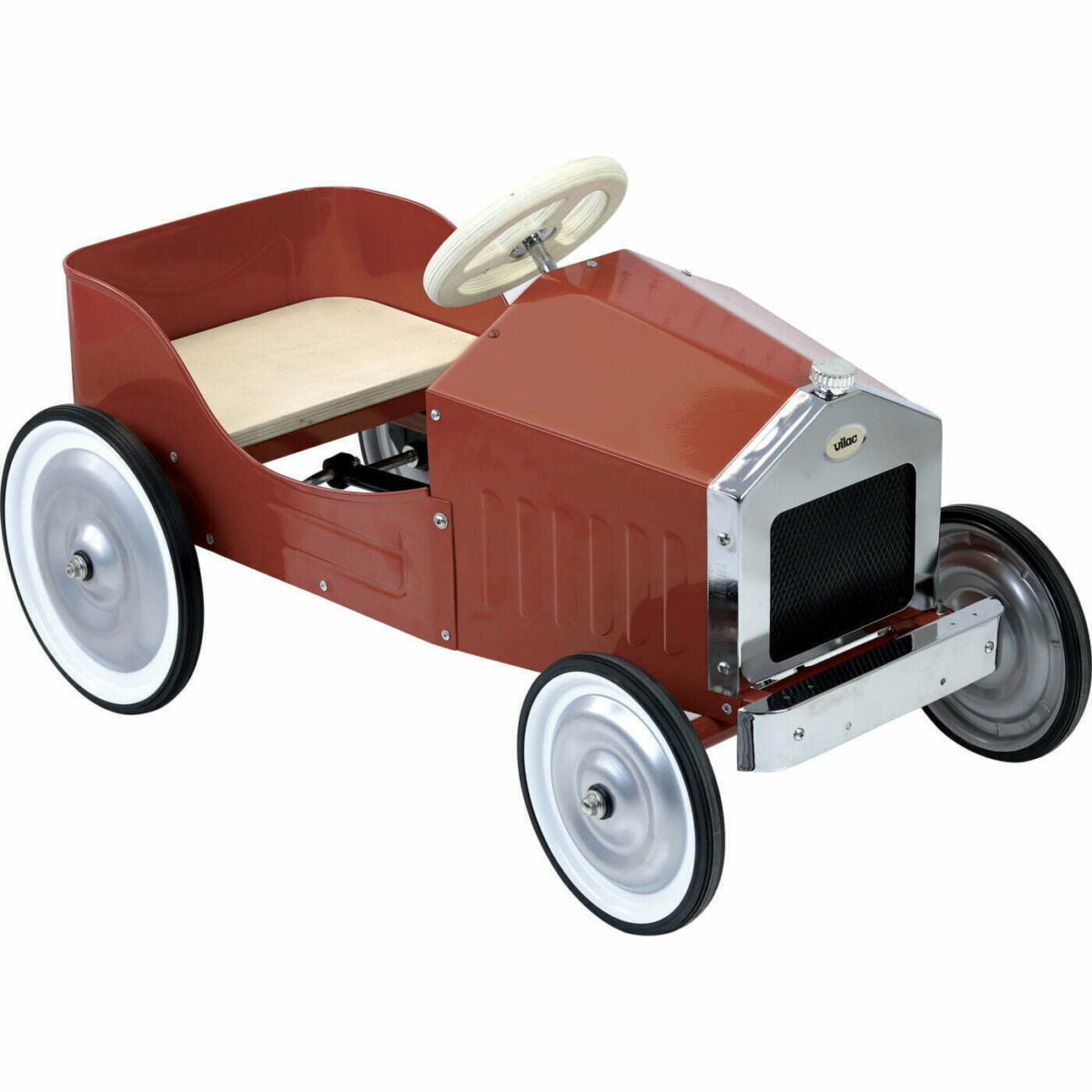 large red pedal car by vilac