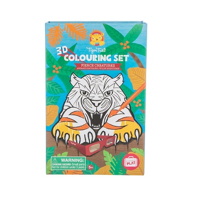 tiger tribe fierce creatures 3d kids colouring set