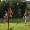 badminton volleyball and tennis play set by traditional garden games