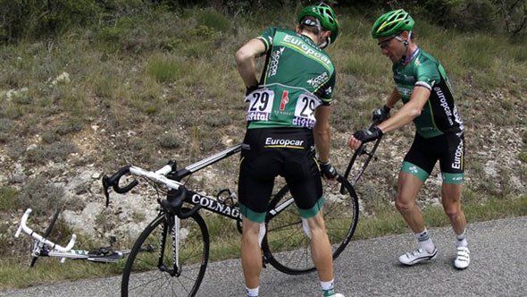 Tacks cause chaos in Tour De France