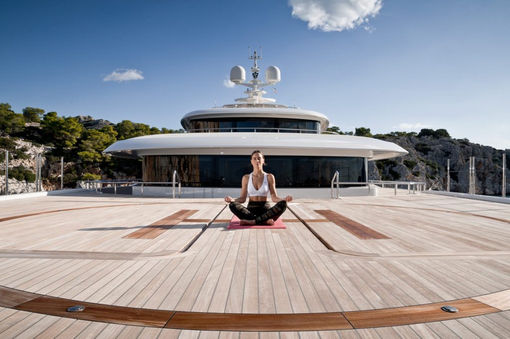 Yoga onboard a luxury yacht