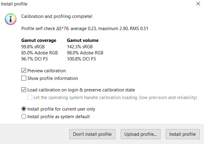 Razer Blade Pro 14 AMD calibration and profiling