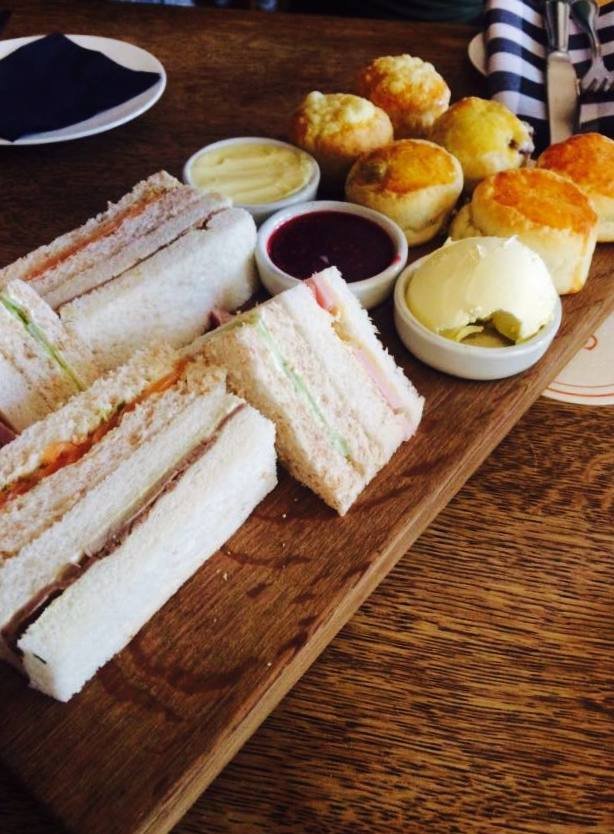 Finger sandwiches and scones