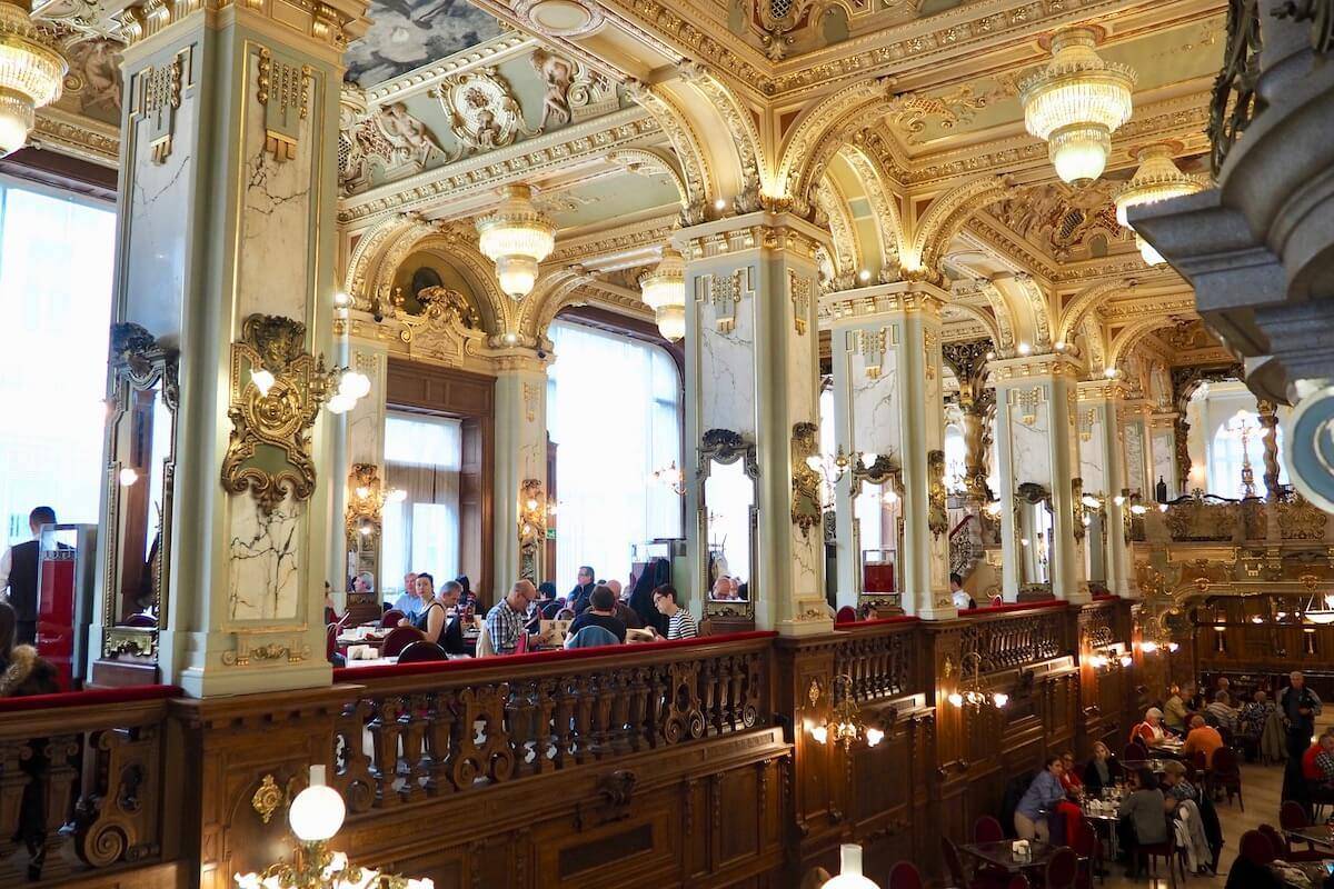 Inside New York Cafe in Budapest