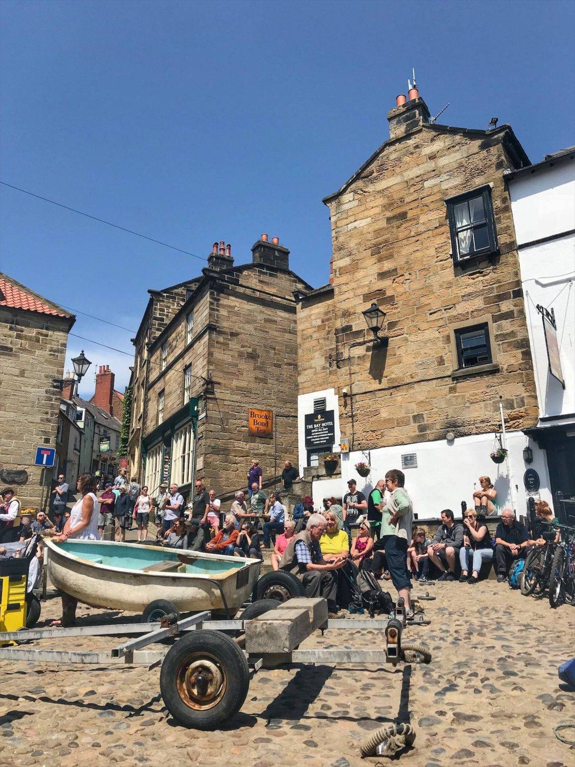 Busy day in Robin Hoods Bay, North Yorkshire
