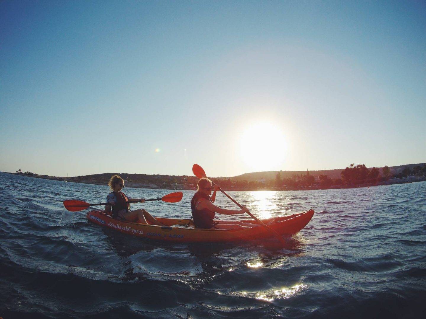 Sunset kayaking in Cyprus