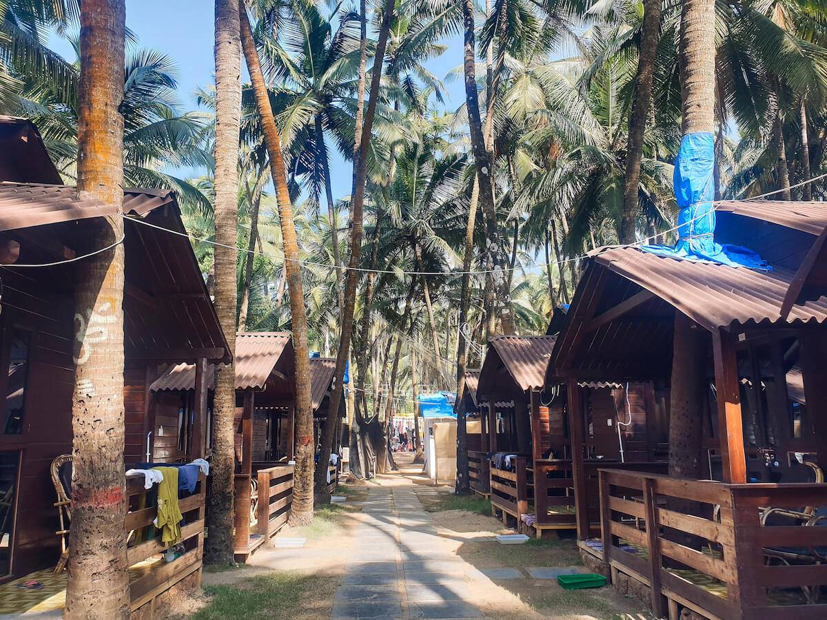 Beach huts in Palolem, South Goa
