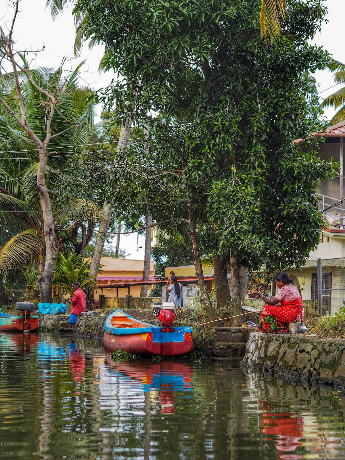 Local life in Kerala backwaters