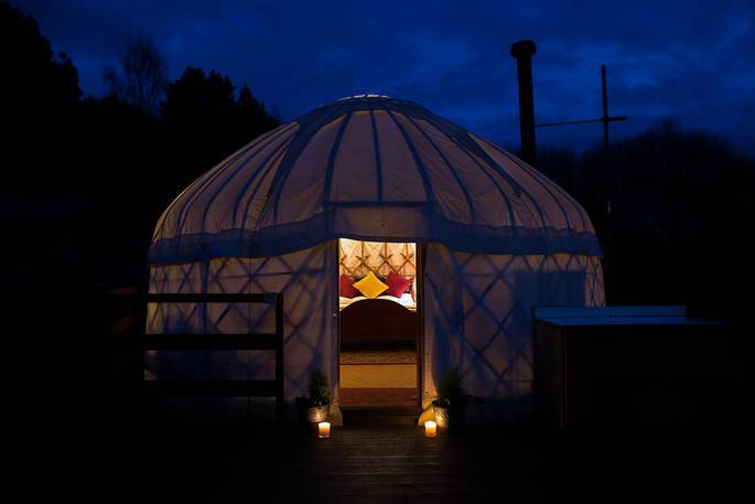 Luxury yurt in North East England