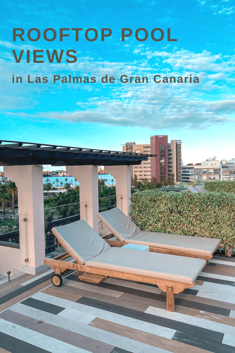 Rooftop pool views in Las Palmas
