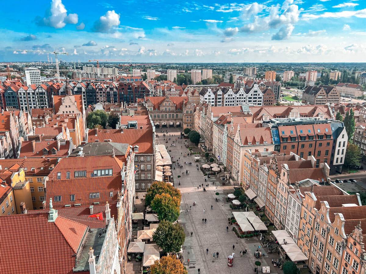 View from St Mary's Basilica in Gdansk