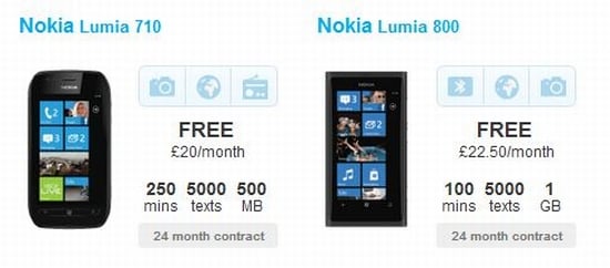 Tesco Lumia 710 and Lumia 800